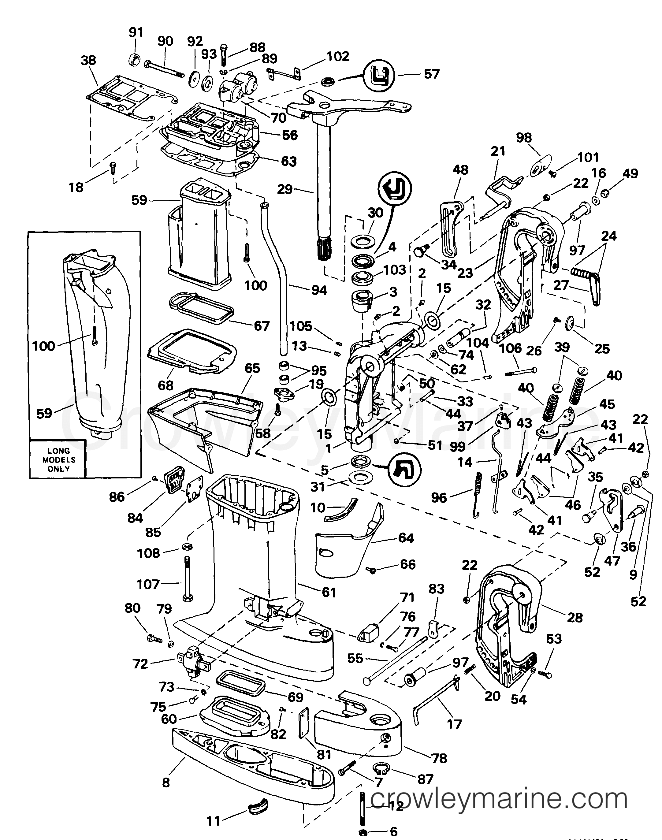 1999 Outboard 40 - J40WRLEES - MIDSECTION