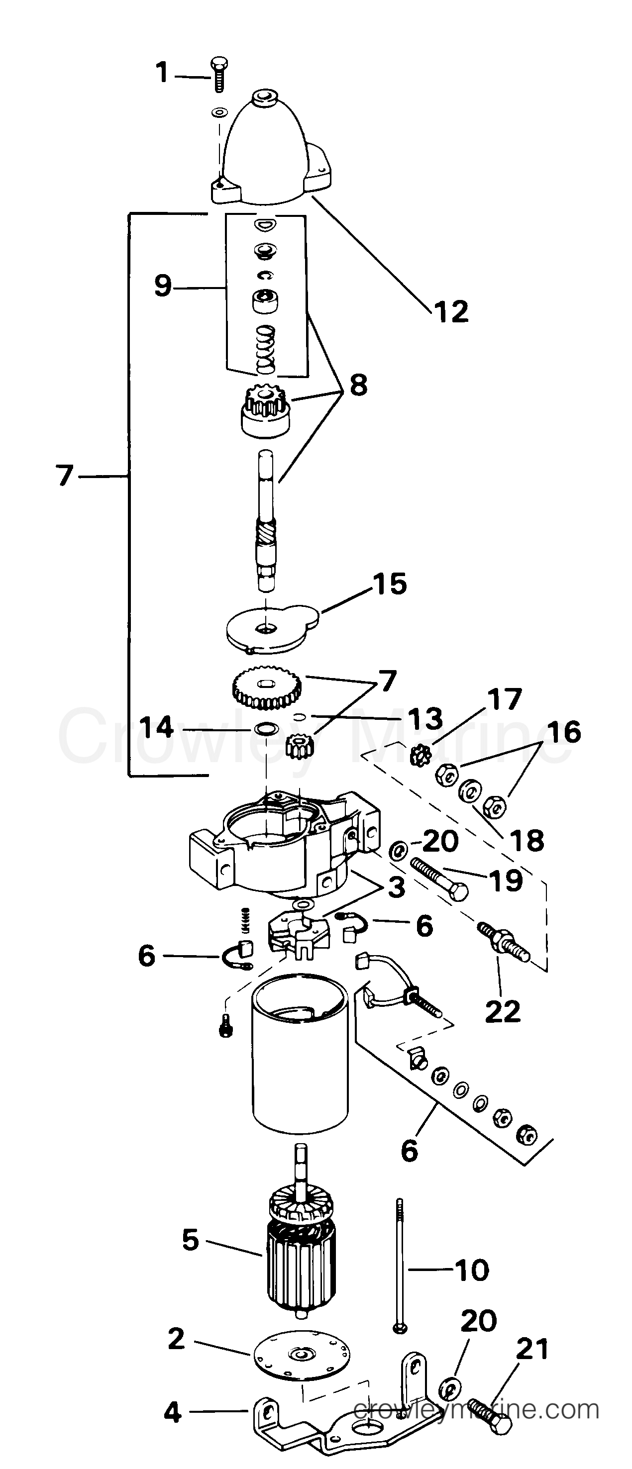 2001 Outboard 200 - J200WPXSIF - STARTER MOTOR
