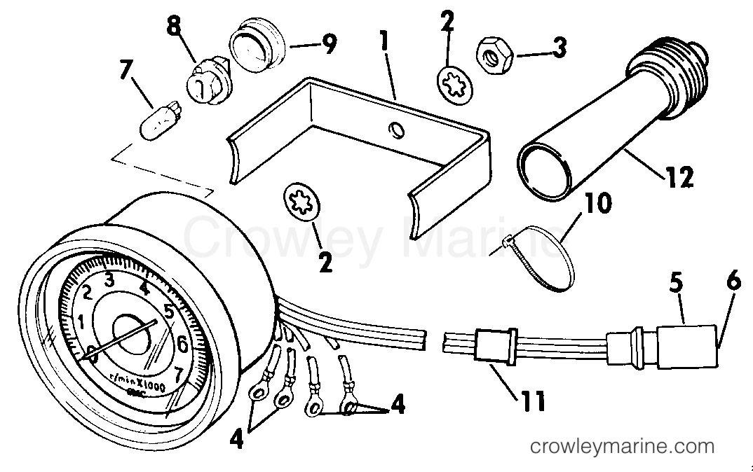 1990 Rigging Accessories - Instruments - TACHOMETER KIT - FLUSH MOUNT - PLUG-IN