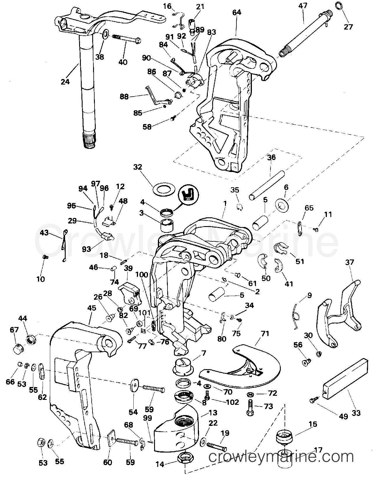 1995 Outboard 125 - E125WTPLE - MIDSECTION