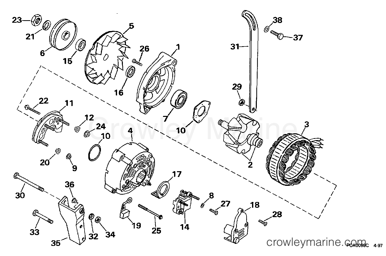 1997 Stern Drive 5.7 - 57FAPLKD - ALTERNATOR