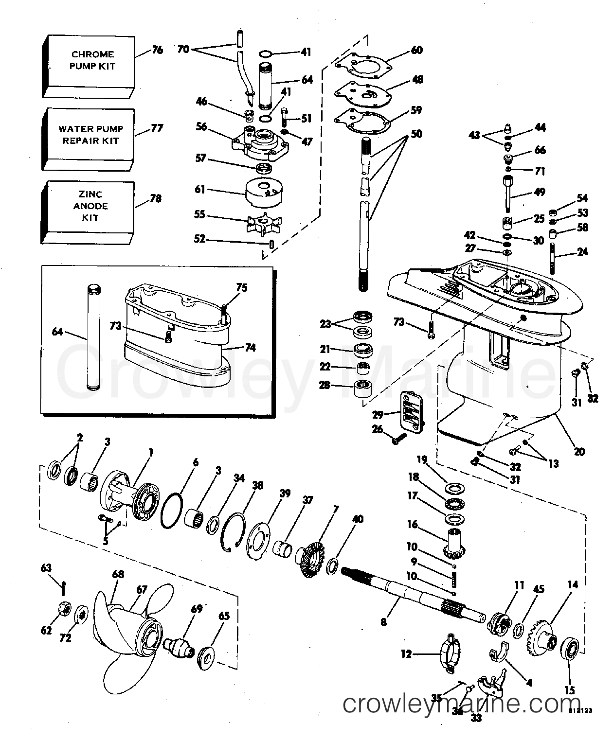 1981 Outboard 35 - J35ECIG - GEARCASE