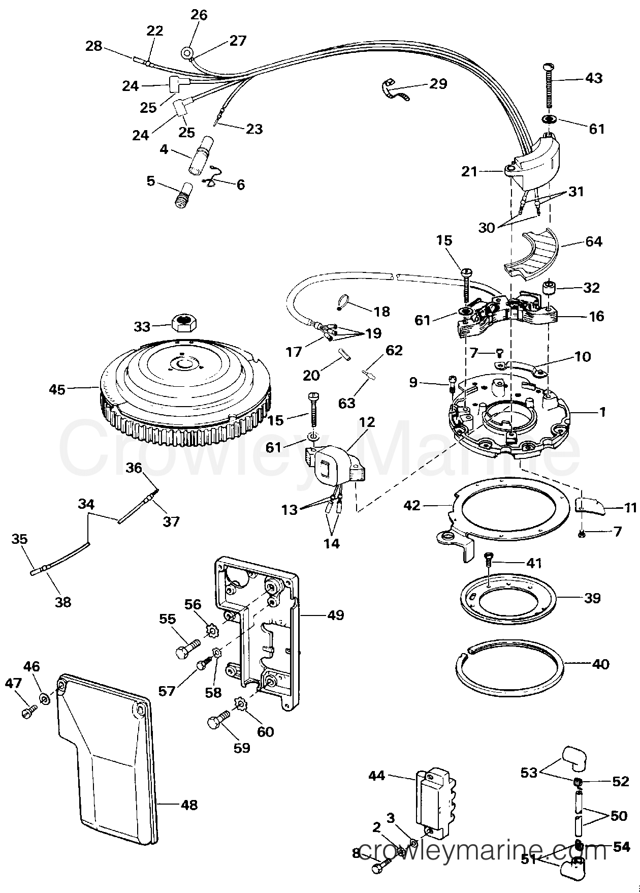 1991 Outboard 40 - J40TLEIA - IGNITION SYSTEM - ROPE START