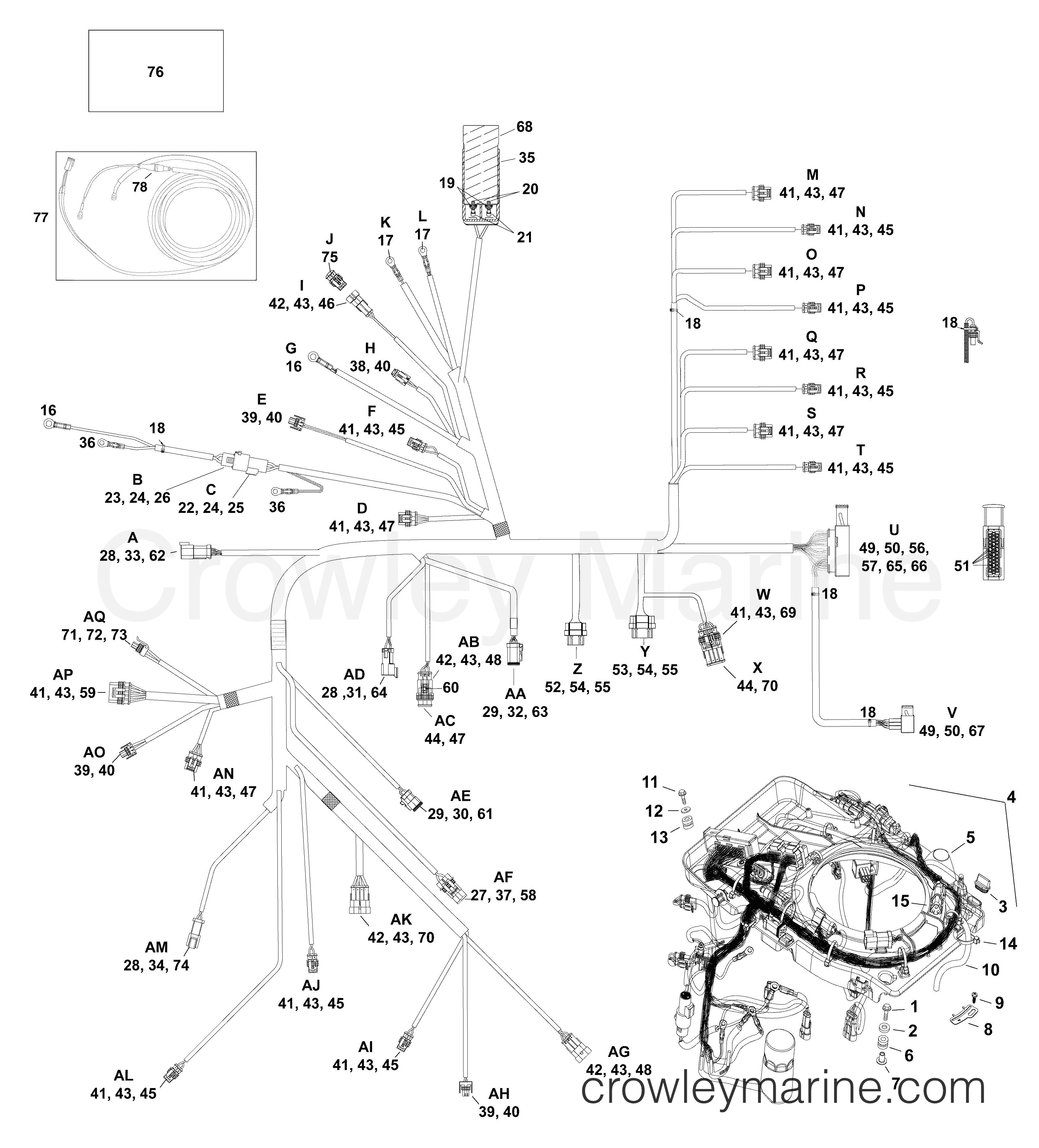 AA Outboard 115 - E115DCXAAA - ELECTRICAL HARNESS