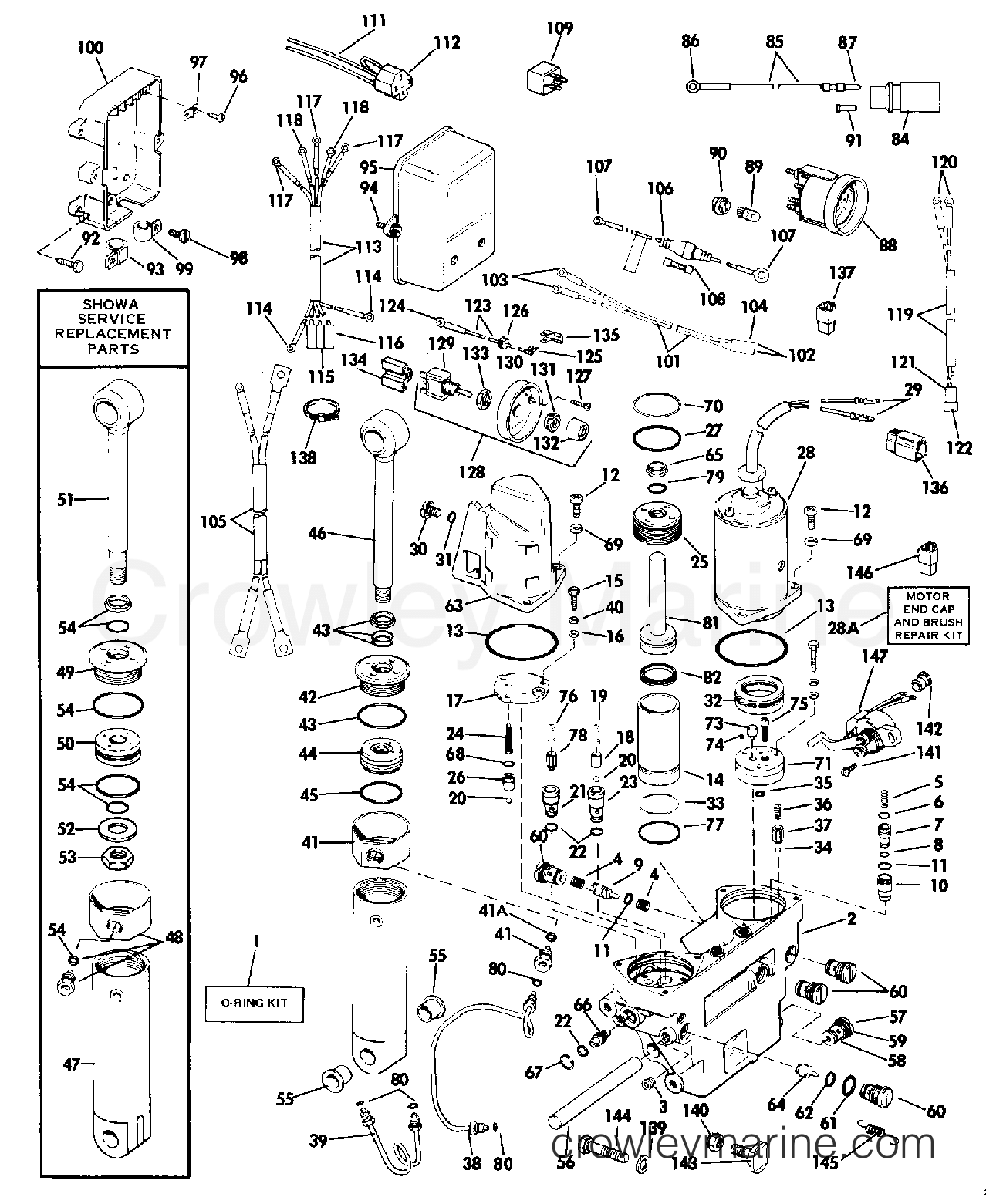 1984 Rigging Parts Accessories - Power Trim & Tilt - POWER TRIM/TILT 65 THRU V-6