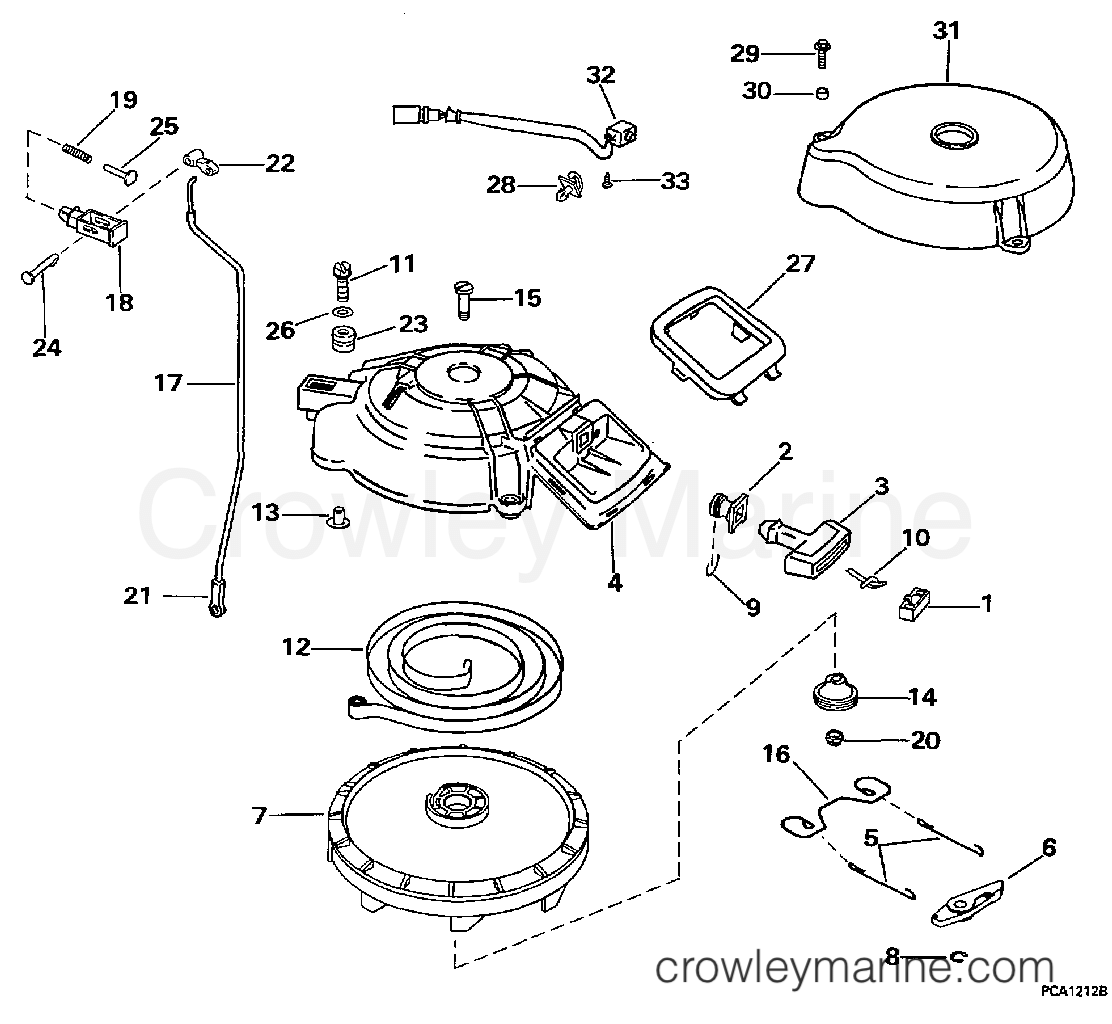 1997 Outboard 35 - J35TKLEUR - REWIND STARTER