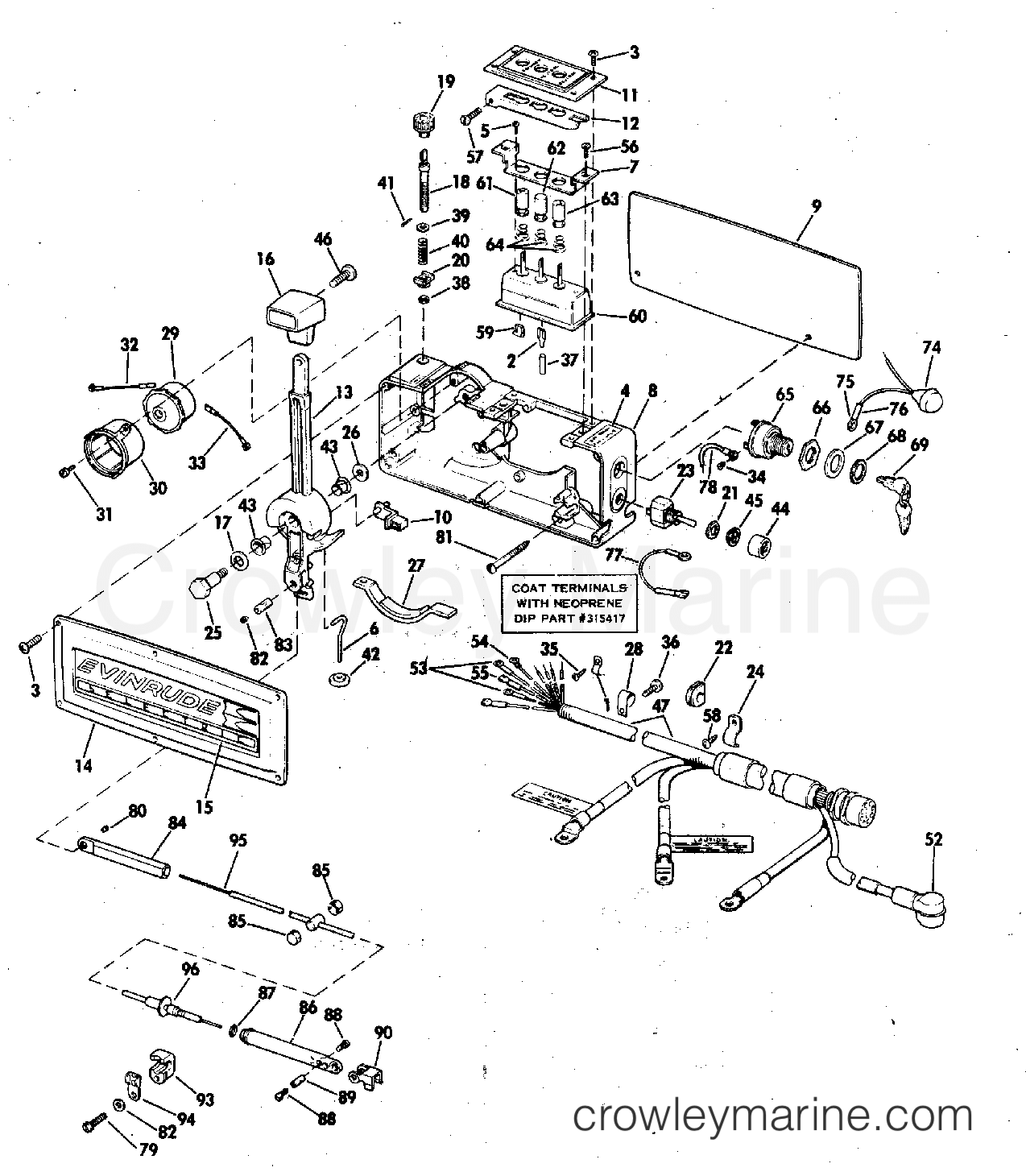 1972 Outboard 85 - 85293R - REMOTE CONTROL