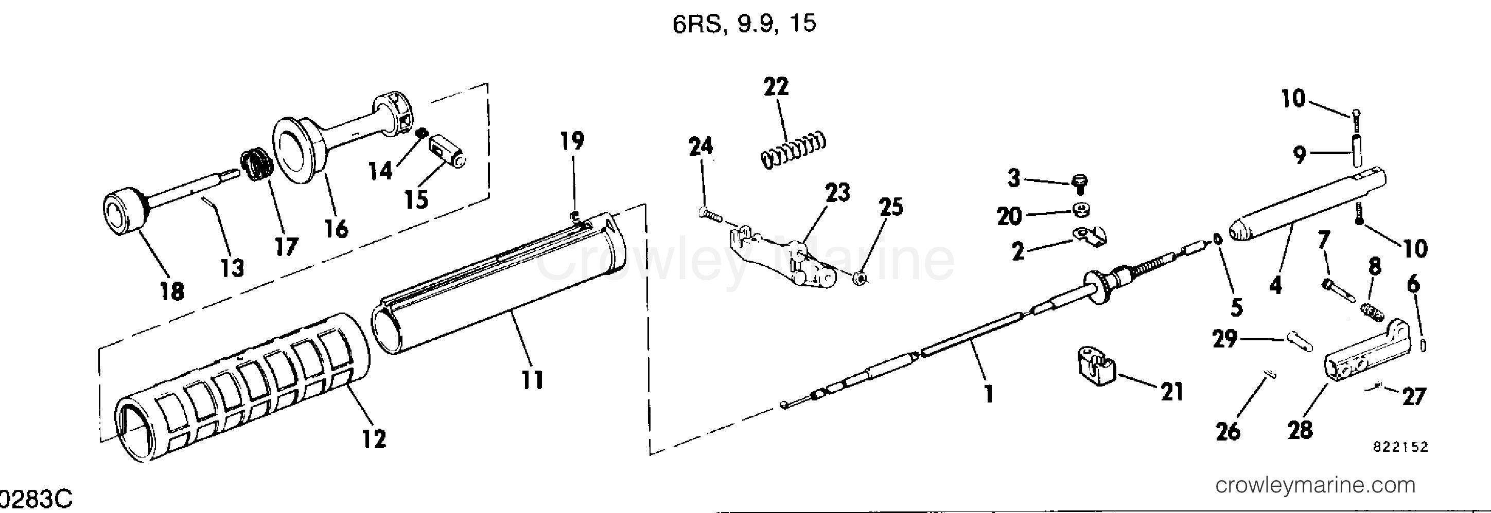 1983 Rigging Accessories - Miscellaneous - SHIFT HANDLE KIT 6RS, 9.9, 15