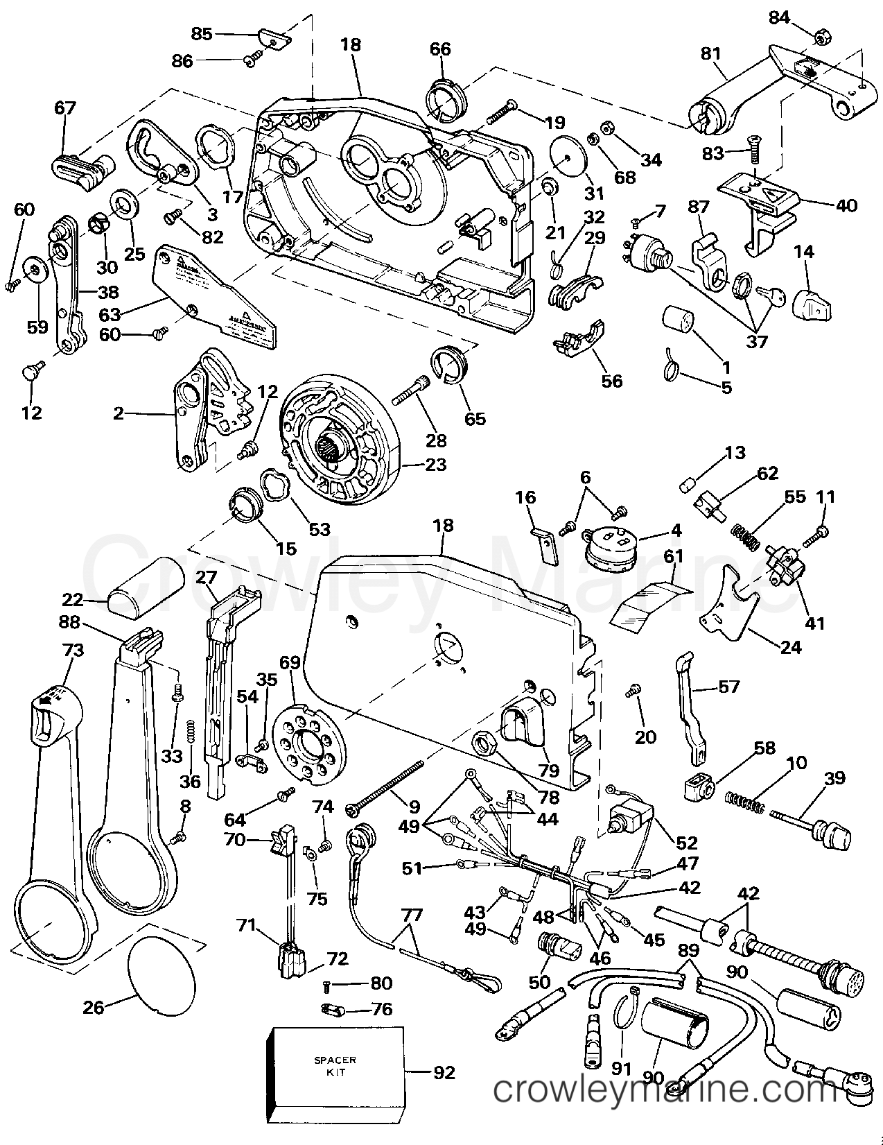 1986 Outboard 100 - E100WMLCDR - REMOTE CONTROL