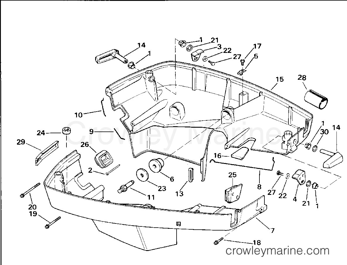 1994 Outboard 140 - J140TXERR - LOWER ENGINE COVER