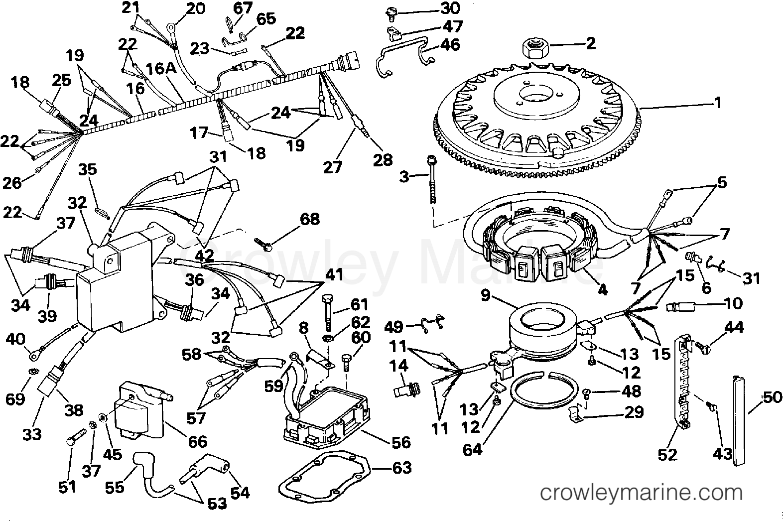 1991 Outboard 155 - E155WTLEIB - IGNITION SYSTEM - 35 AMP