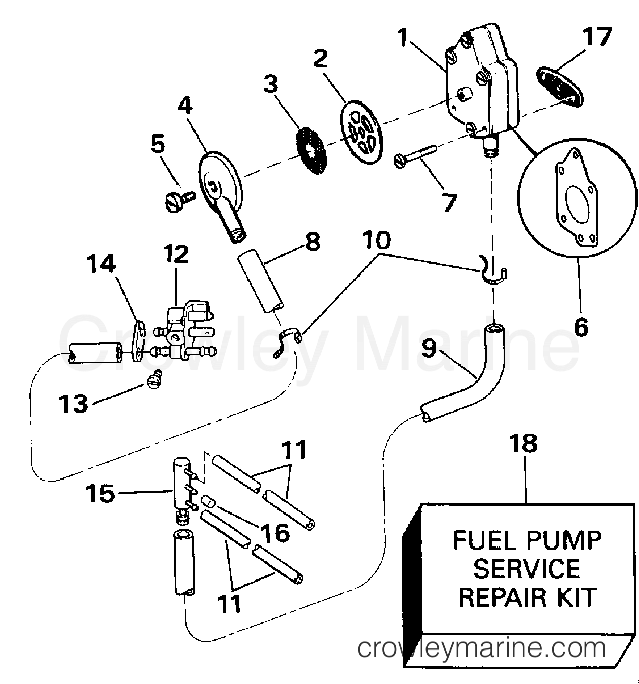 1990 Johnson Outboards 40 - TJ40ELESF FUEL PUMP AND FILTER EARLY PRODUCTION section