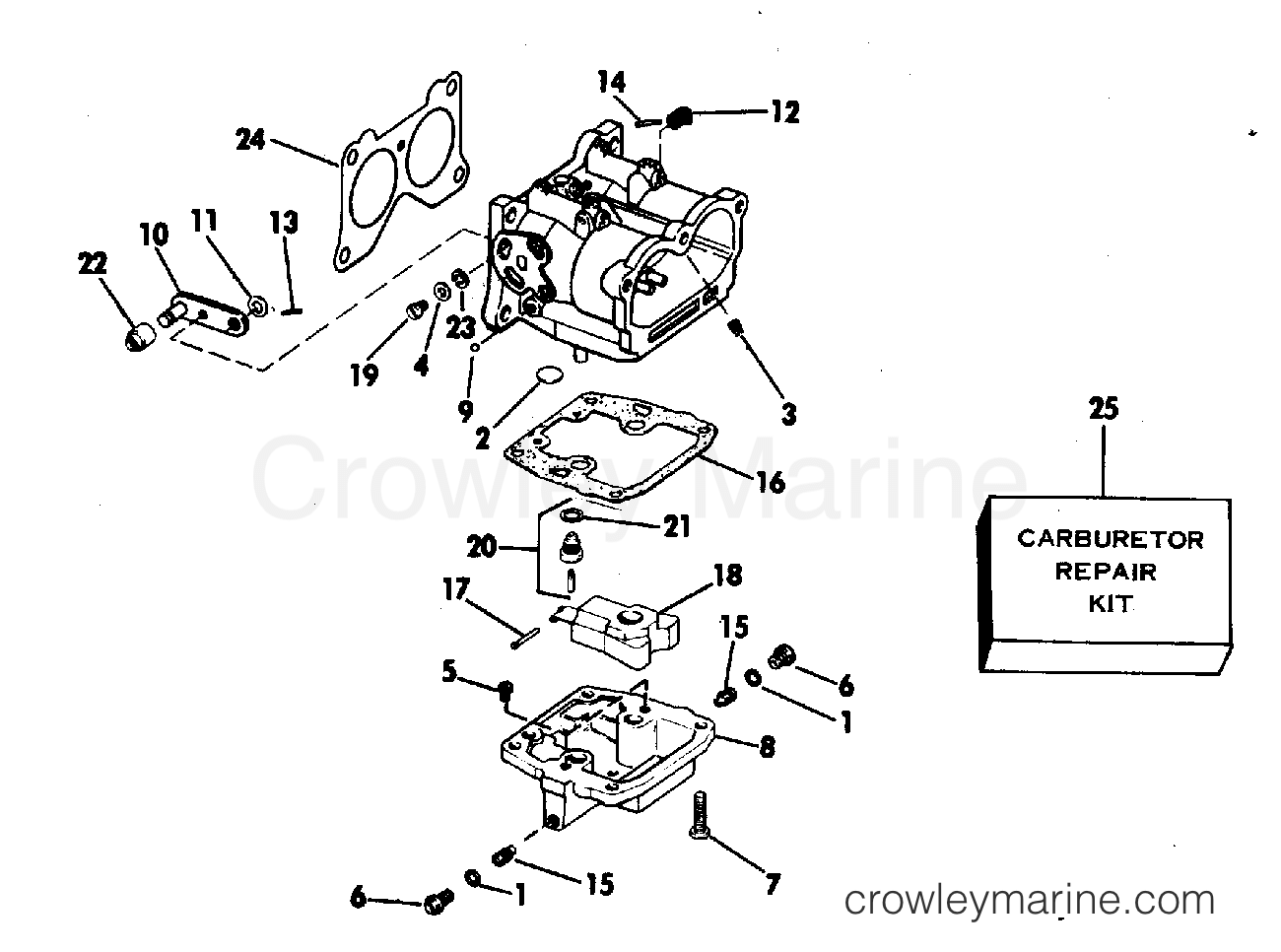 1983 Evinrude Outboards 235 - E235STLCTS - CARBURETOR section