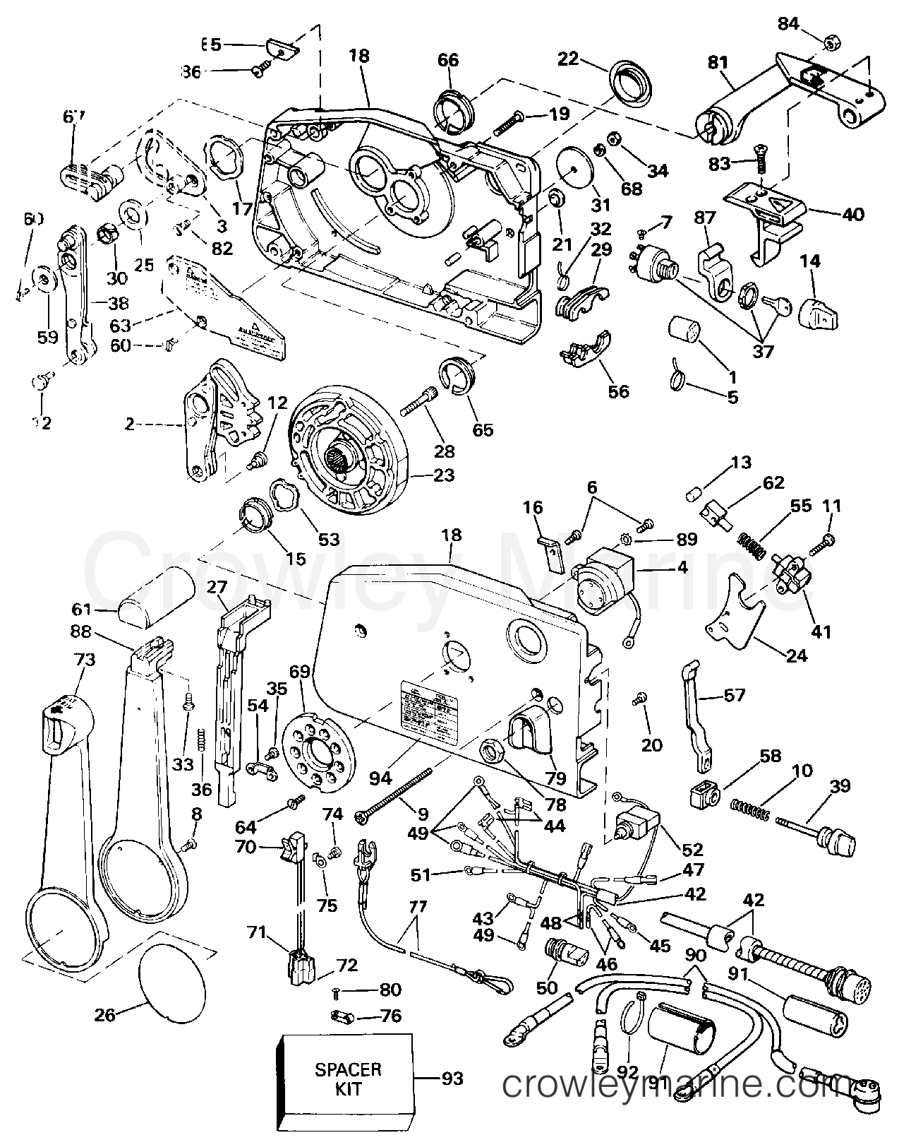 1990 Outboard 70 - J70ELESB - REMOTE CONTROL