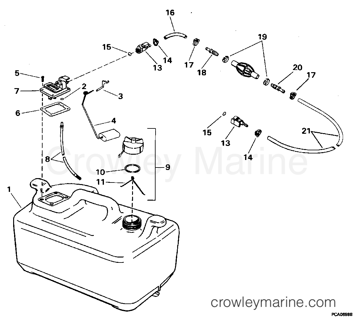 FUEL TANK 1995 Johnson Outboards 28 J28ESLEOC Crowley Marine