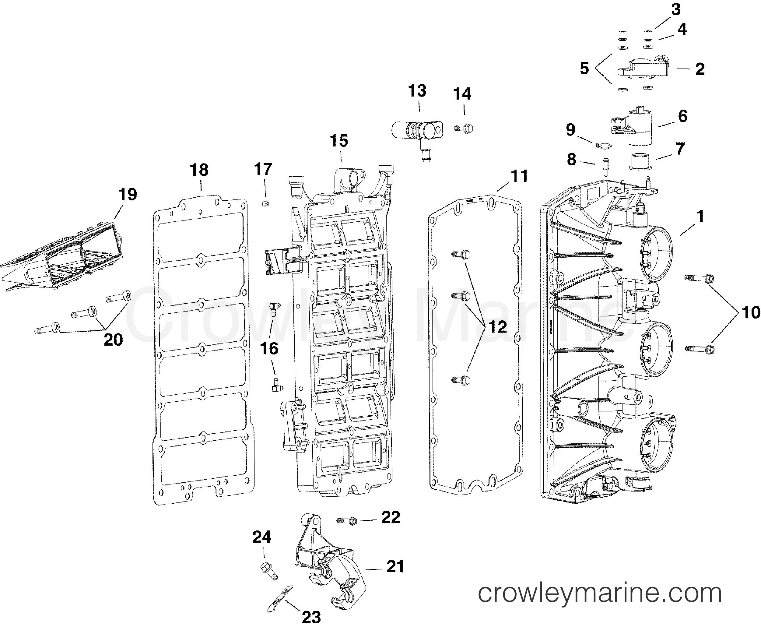 AA Outboard 175 - E175DPXAAA - INTAKE MANIFOLD ASSEMBLY
