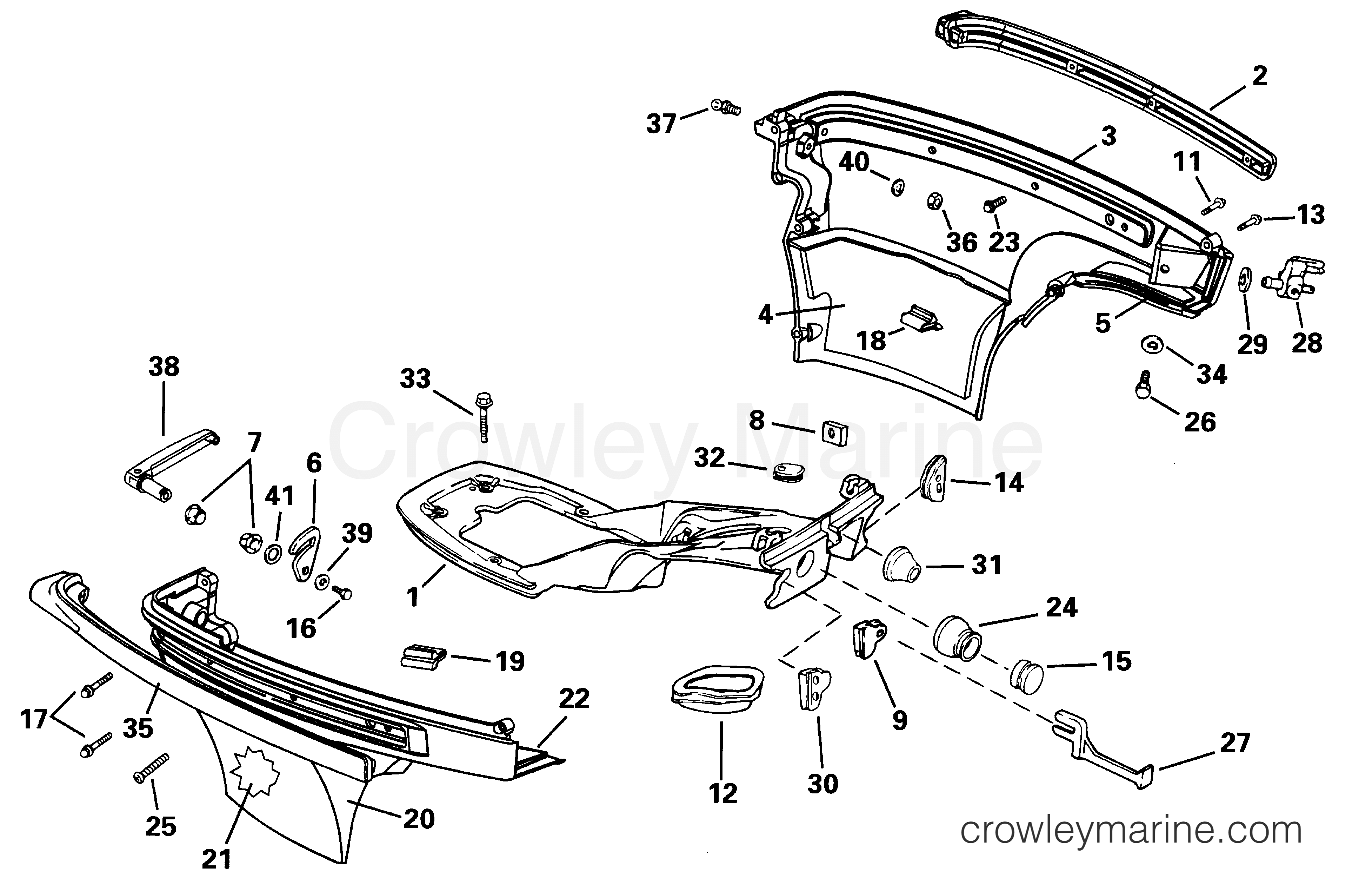 2000 Outboard 10 - J10RSSA - LOWER ENGINE COVER