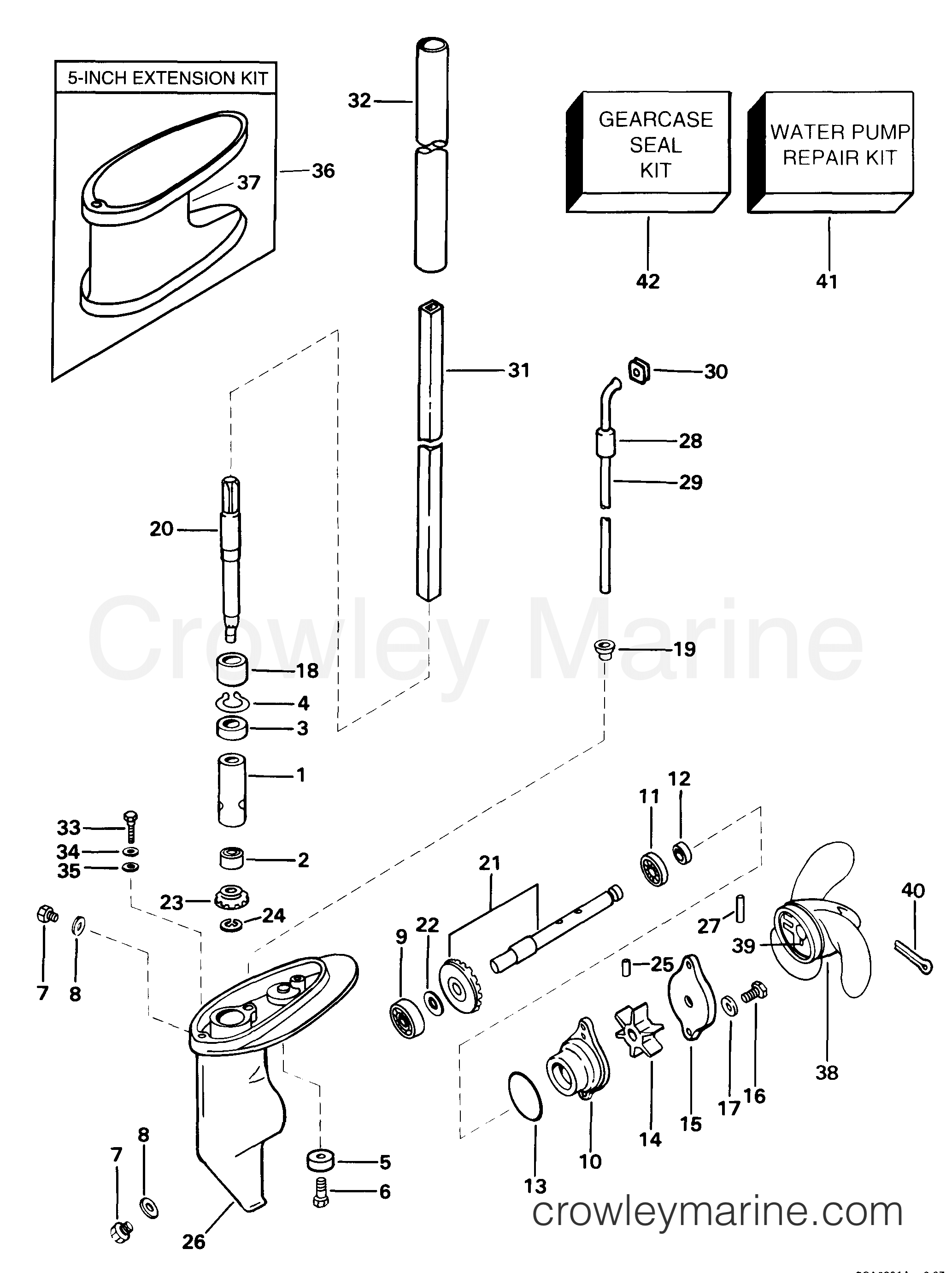 1999 Outboard 2.3 - J2WREES - GEARCASE