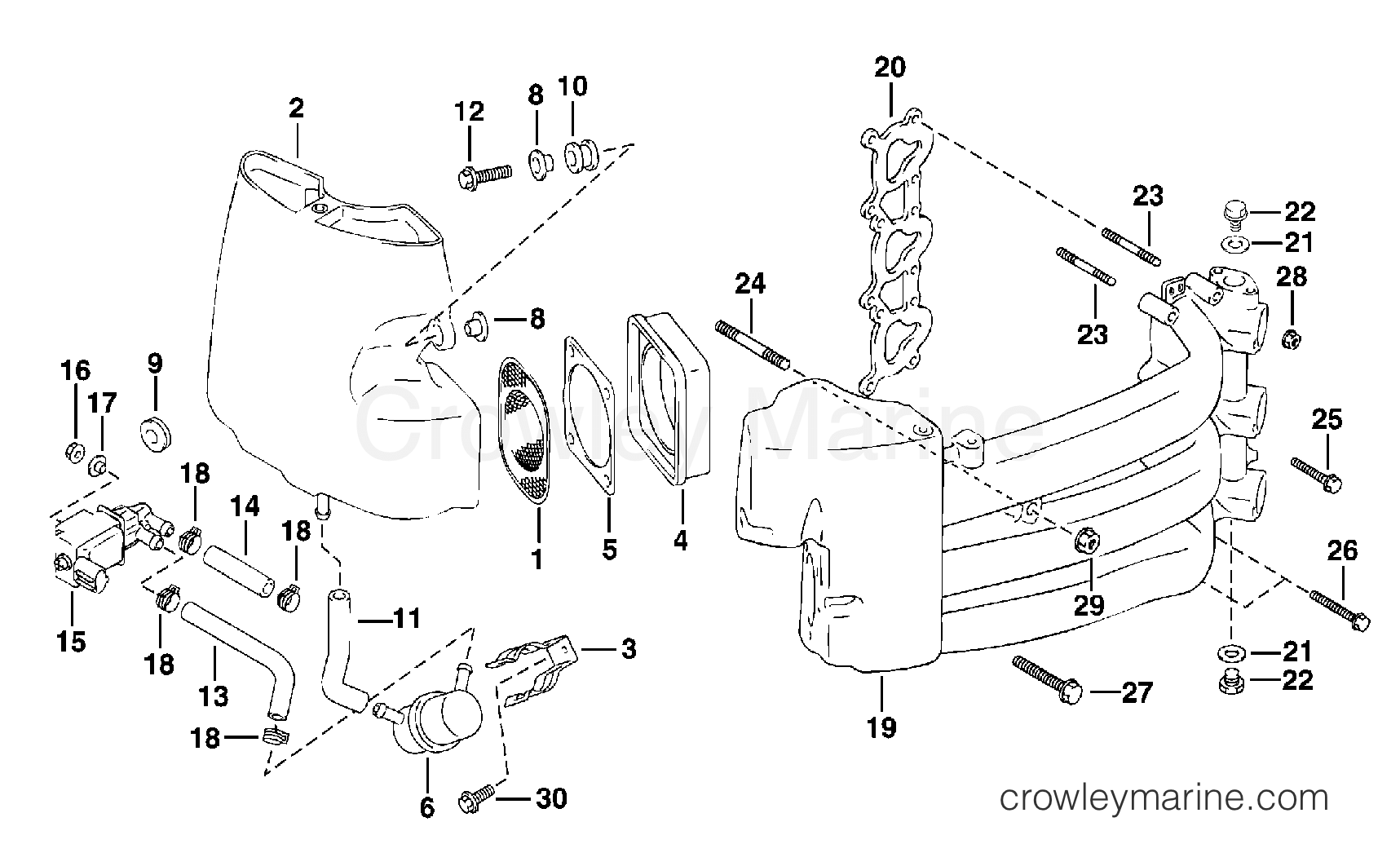 2000 Outboard 40 - E40PL4SSC - INTAKE MANIFOLD