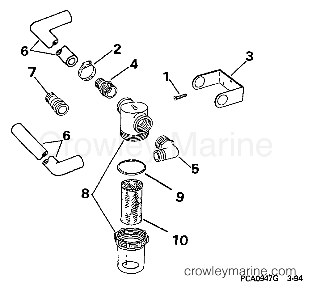 1997 Rigging OMC Stern Drive - All Models - STRAINER KIT