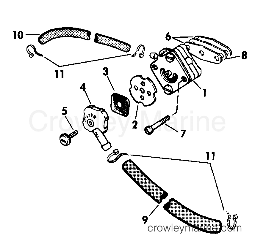 FUEL PUMP 1974 Johnson Outboards 9.9 10E74G Crowley Marine