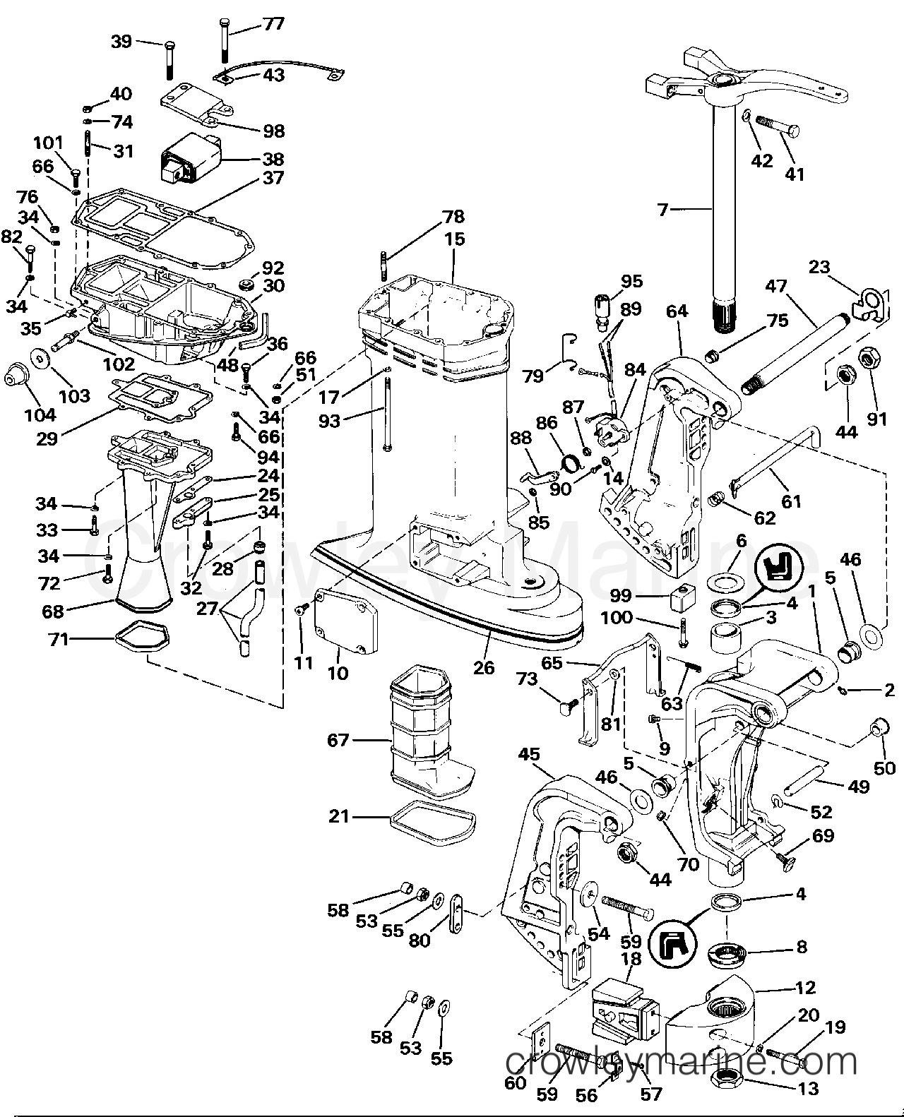 1988 Outboard 140 - J140TXCCM - MIDSECTION