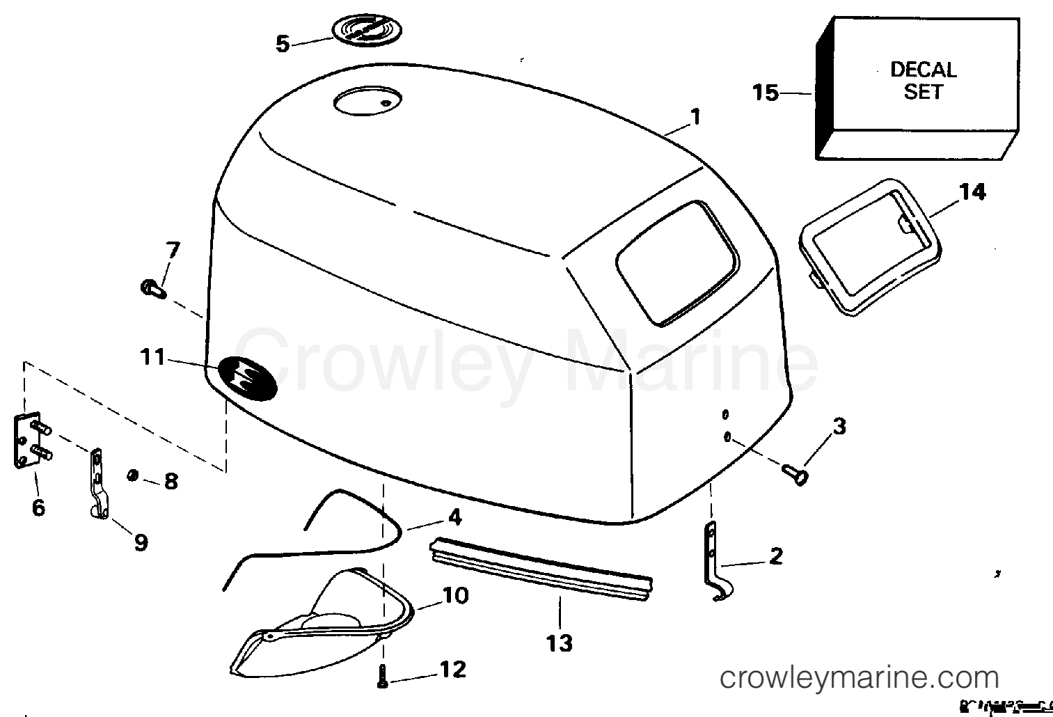1995 Outboard 9.9 - J10FEXEO - ENGINE COVER - EVINRUDE