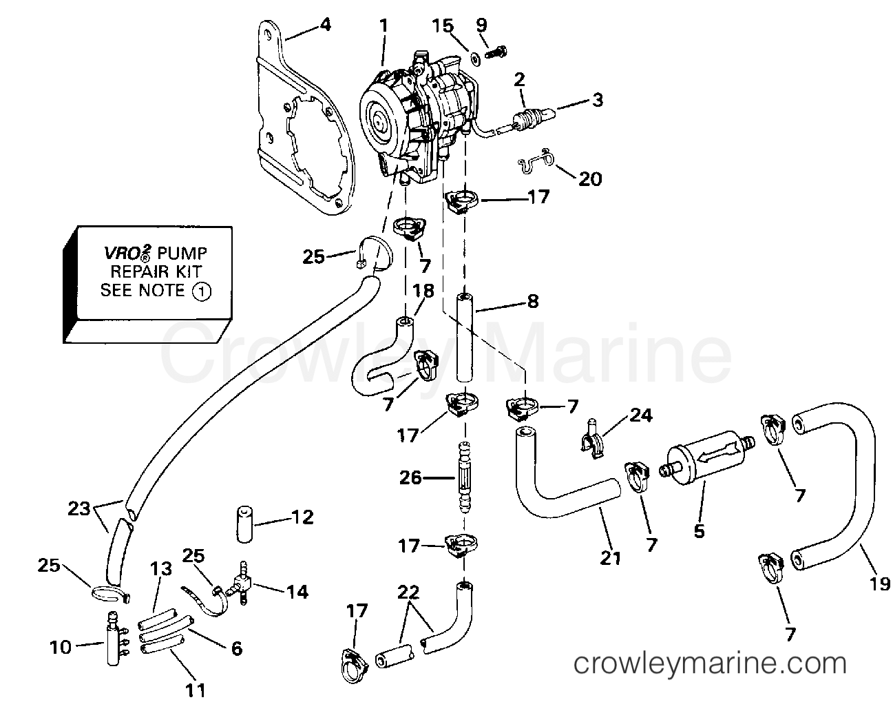 1992 Outboard 60 - J60TTLENE - VRO2 PUMP