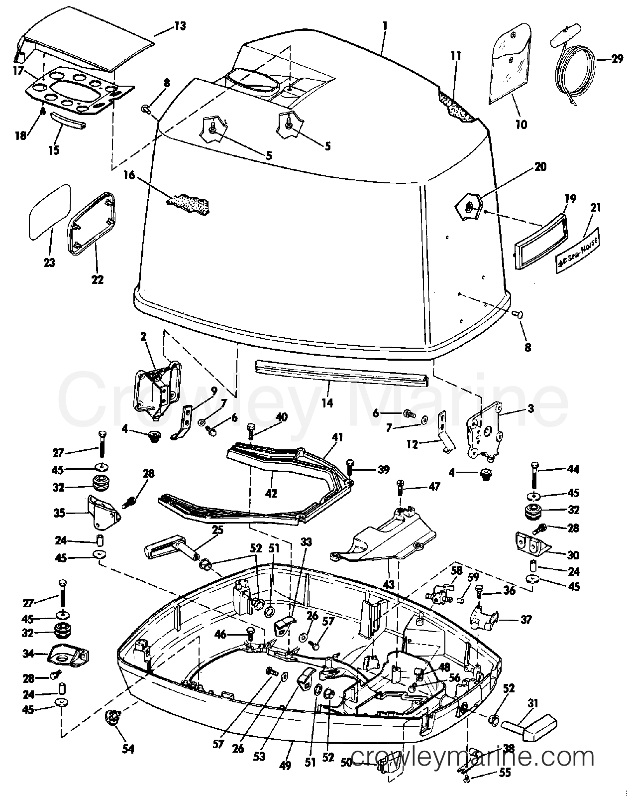 1984 Outboard 150 - J150TXCRD - ENGINE COVER - JOHNSON