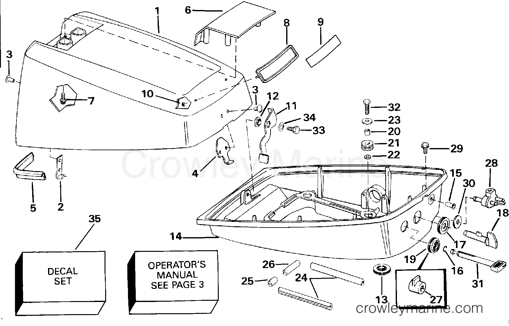 1993 Outboard 4 - J4RDHETB - ENGINE COVER
