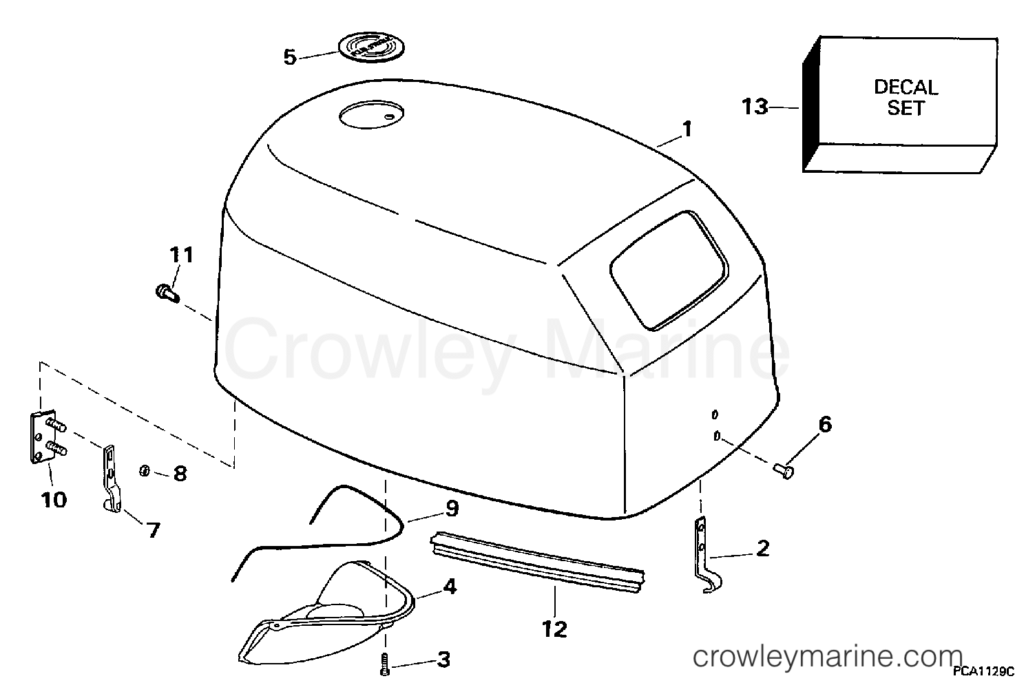 1997 Outboard 8 - J8FREUR - ENGINE COVER - JOHNSON