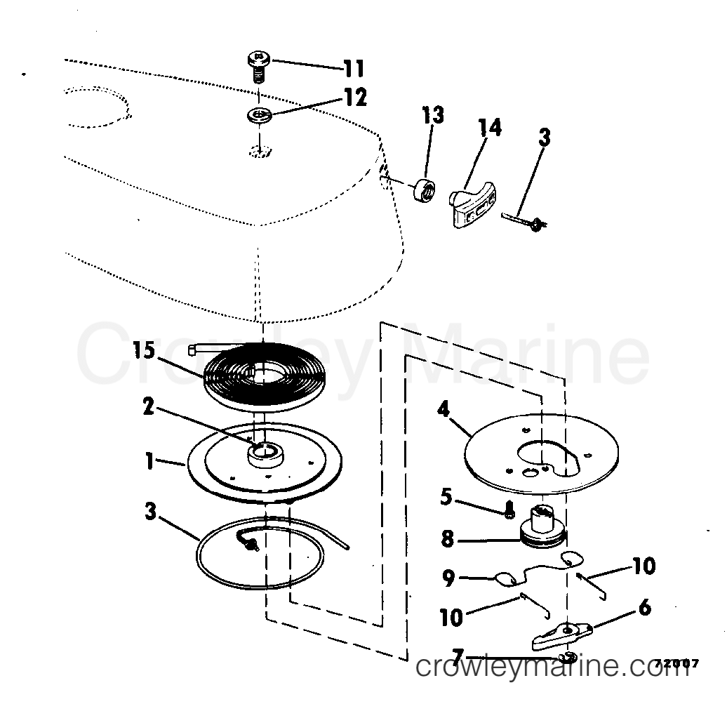 1977 Outboard 2 - 2R77C - REWIND STARTER