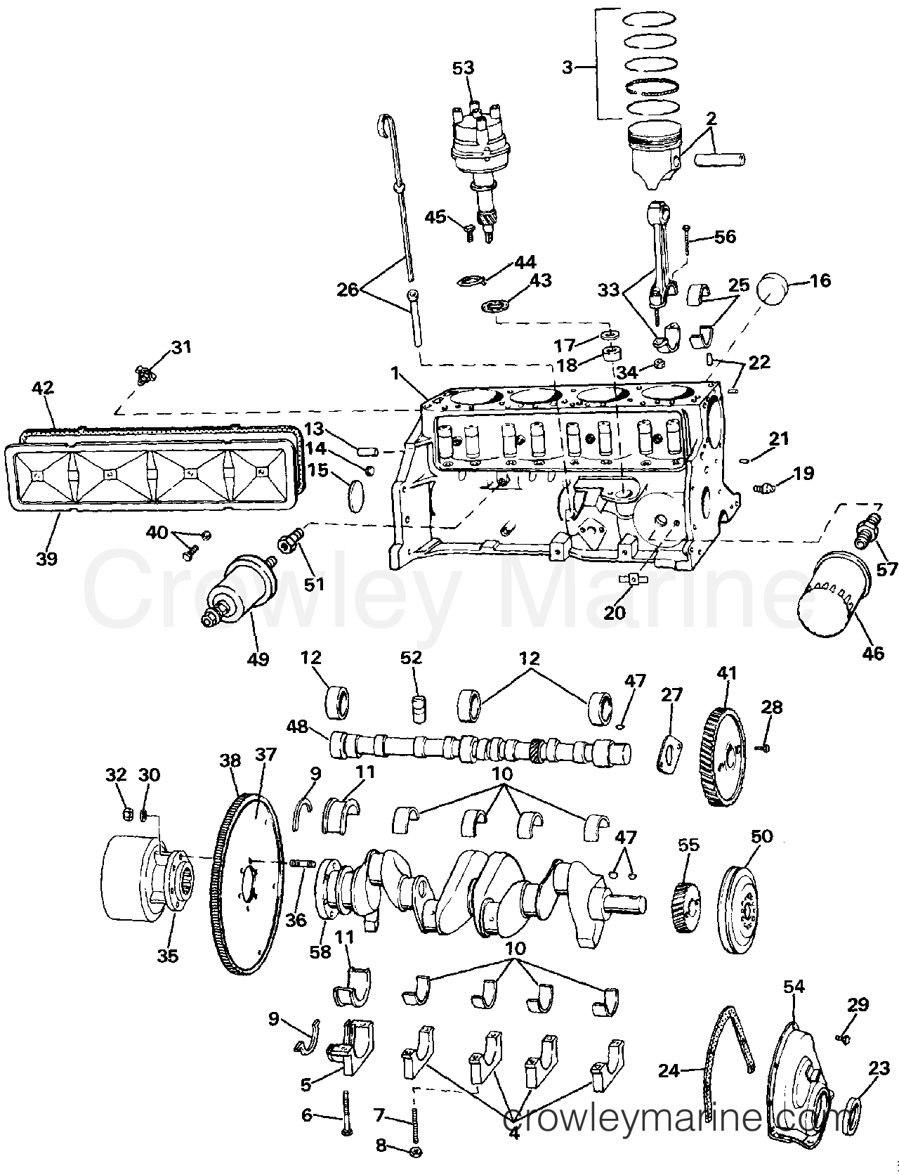 1987 Stern Drive 3 - 302APSRC - CRANKCASE