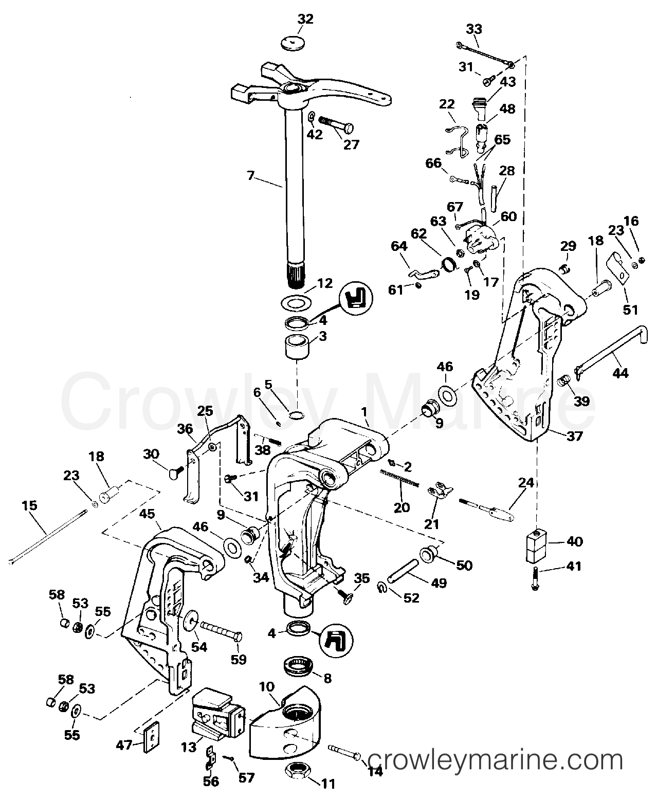1993 Outboard 85 - J85TTLETS - MIDSECTION