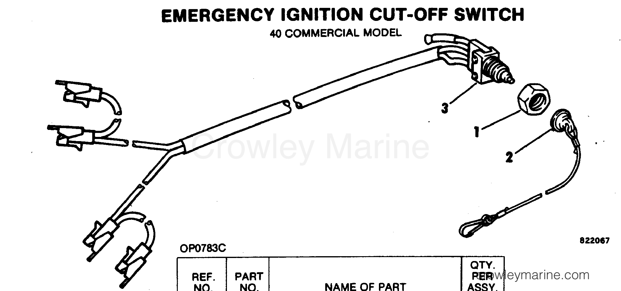 1982 Rigging Accessories - Electrical System - EMERGENCY IGNITION CUT-OFF SWITCH 40 COMMERCIAL