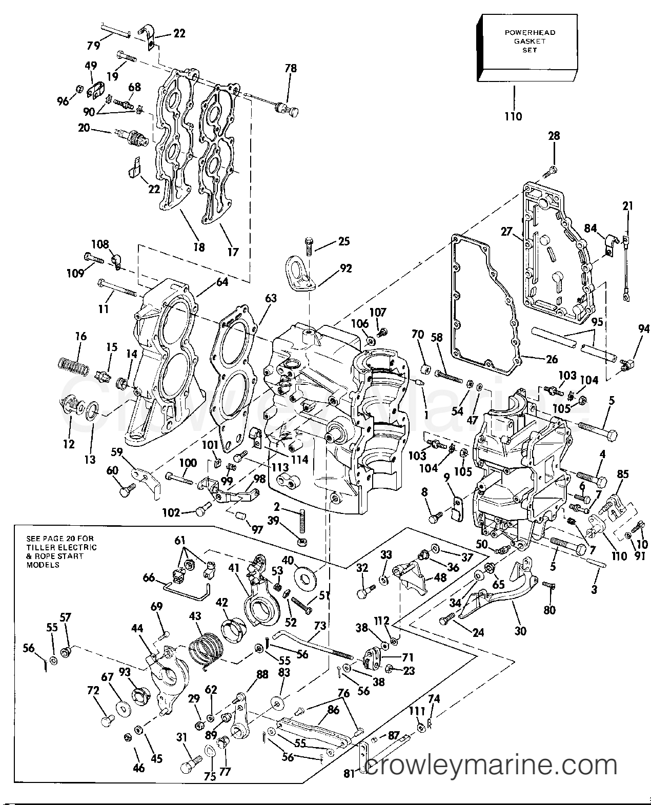 1987 Outboard 50 - J50BECUD - CYLINDER & CRANKCASE