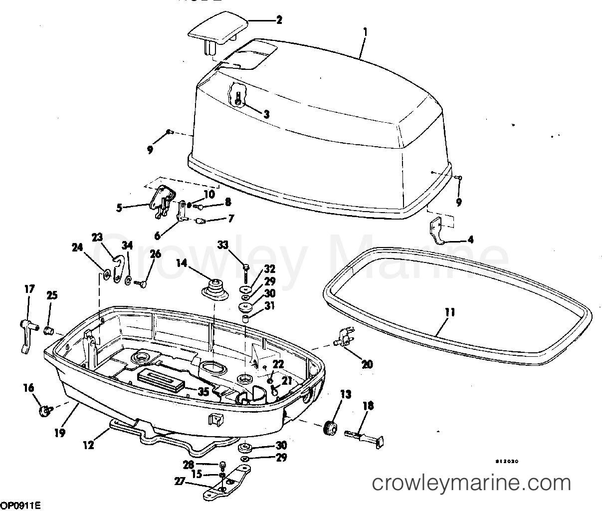 1983 Outboard 25 - E25RSS - MOTOR COVER EVINRUDE