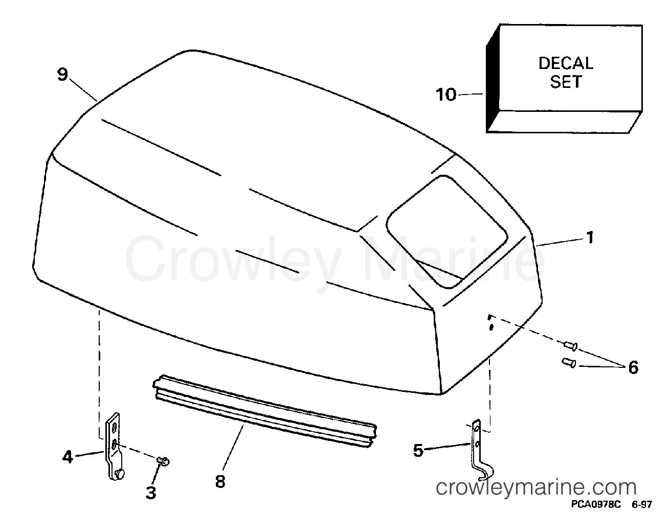 1998 Outboard 9.9 - E10EECC - ENGINE COVER -- JOHNSON