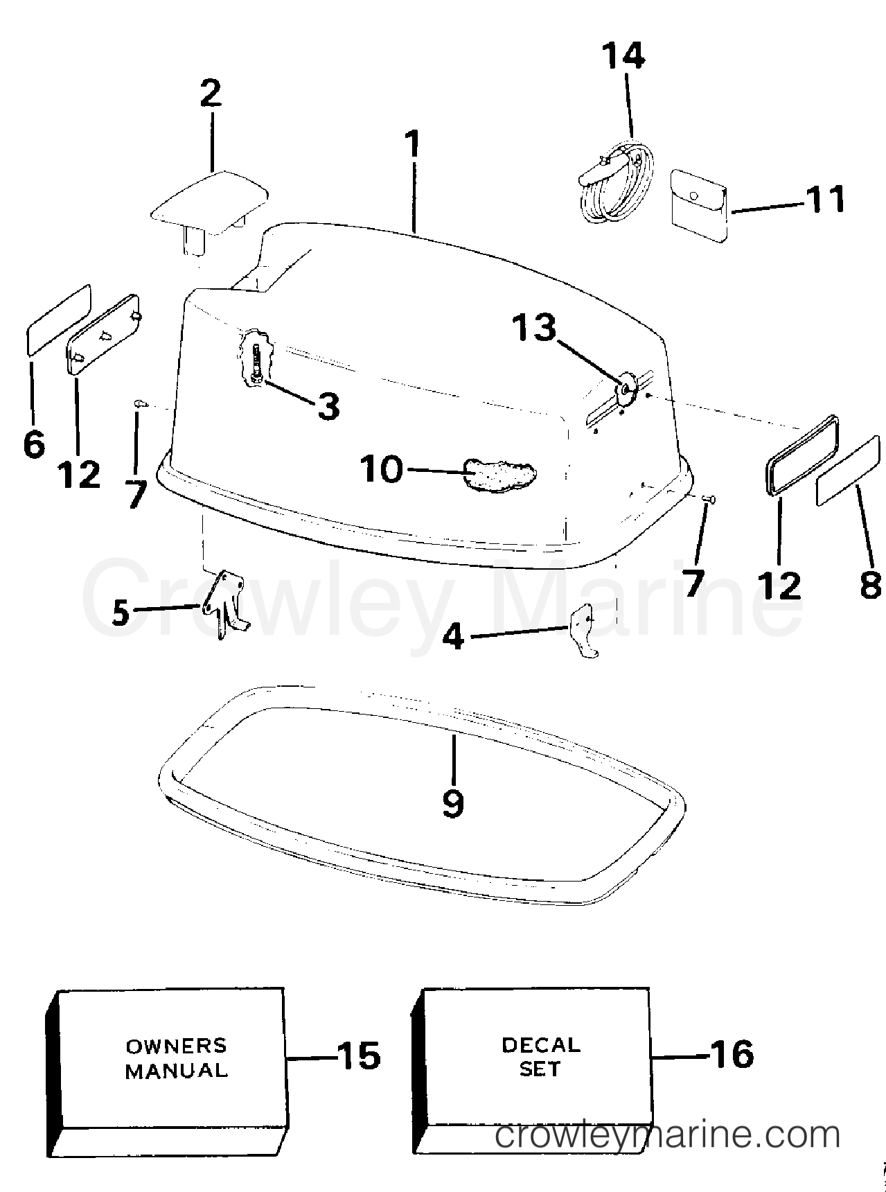 1984 Outboard 35 - J35ECRR - ENGINE COVER - JOHNSON