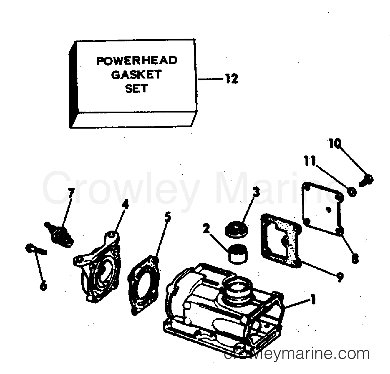 1982 Outboard 2 - J2RCNE - CYLINDER & CRANKCASE