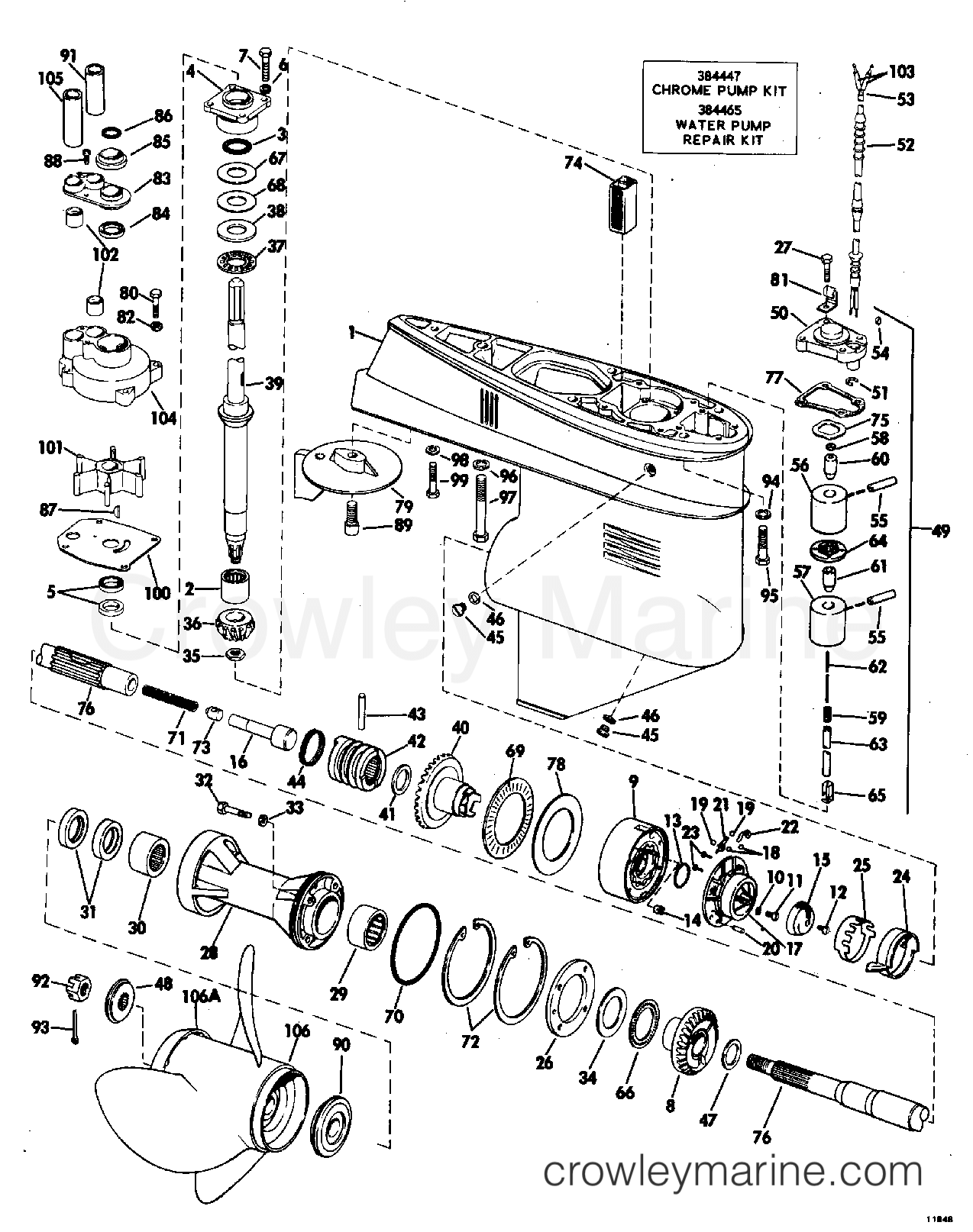 1971 Outboard 85 - 85ESL71A - GEARCASE