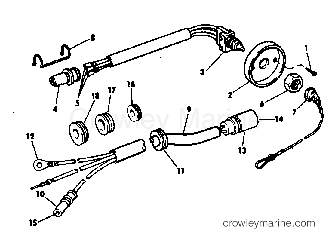 EMERGENCY IGNITION CUTOFF SWITCH 4.5 THRU ROPE AND TILLER 1982