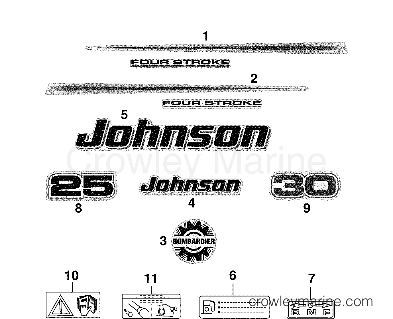 2005 Outboard 30 - J30TEL4SOC - DECALS