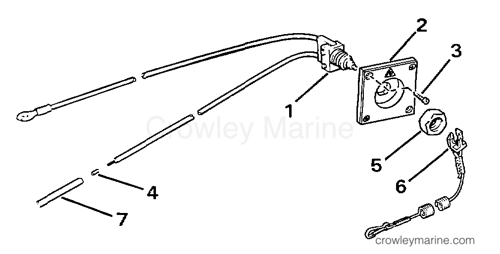 1997 Rigging OMC Stern Drive - All Models - EMERGENCY IGNITION CUTOFF SWITCH