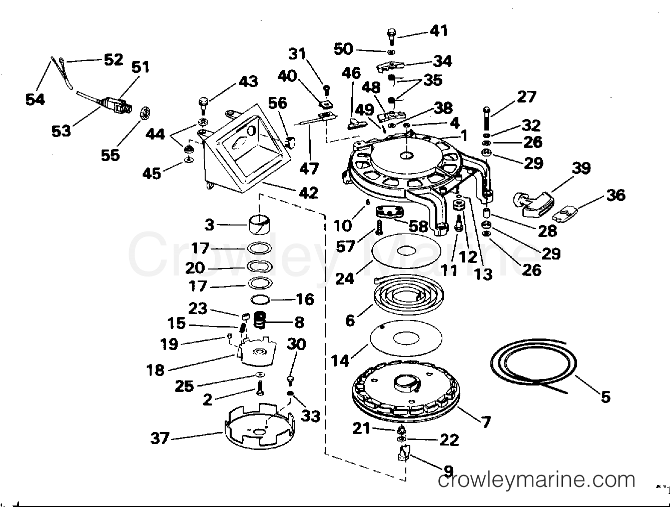 1996 Outboard 40 - SJ40RPH - REWIND STARTER