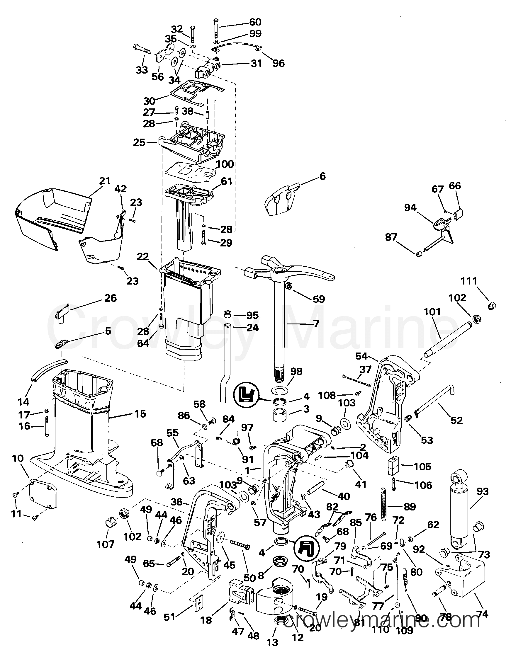 2000 Outboard 65 - E65WELSSC - MIDSECTION