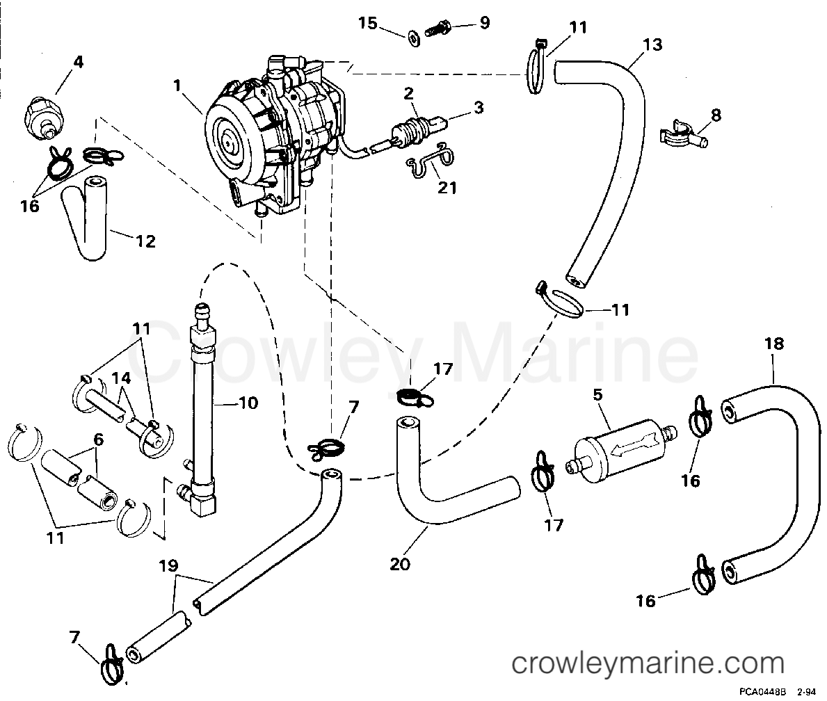 1995 Outboard 85 - J85TTLEOR - FUEL PUMP