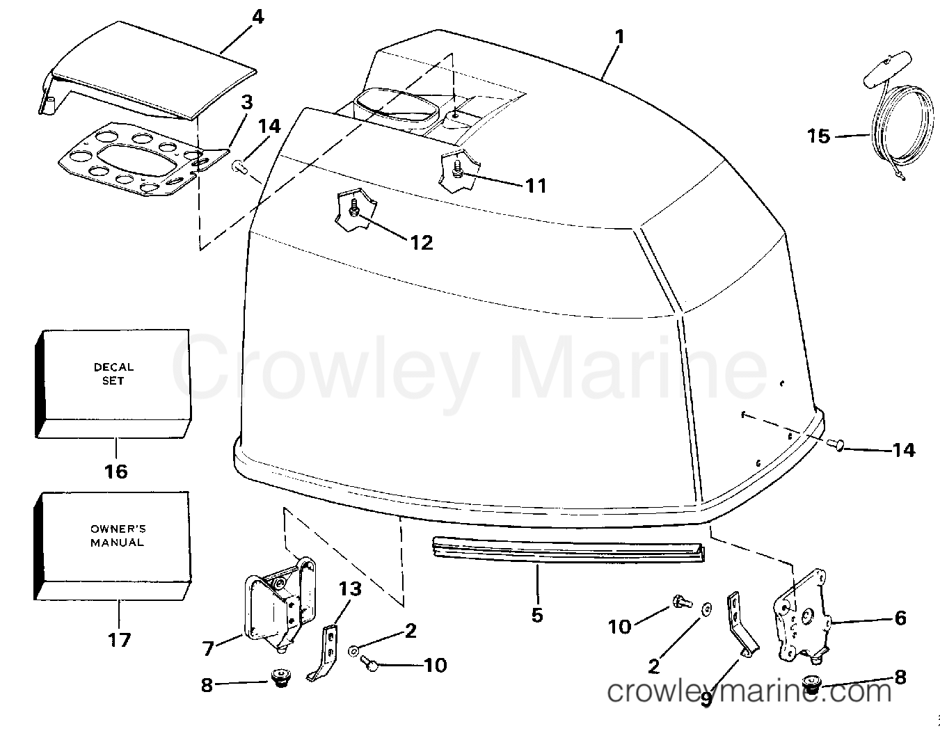 1986 Outboard 155 - J155WTXCDR - ENGINE COVER