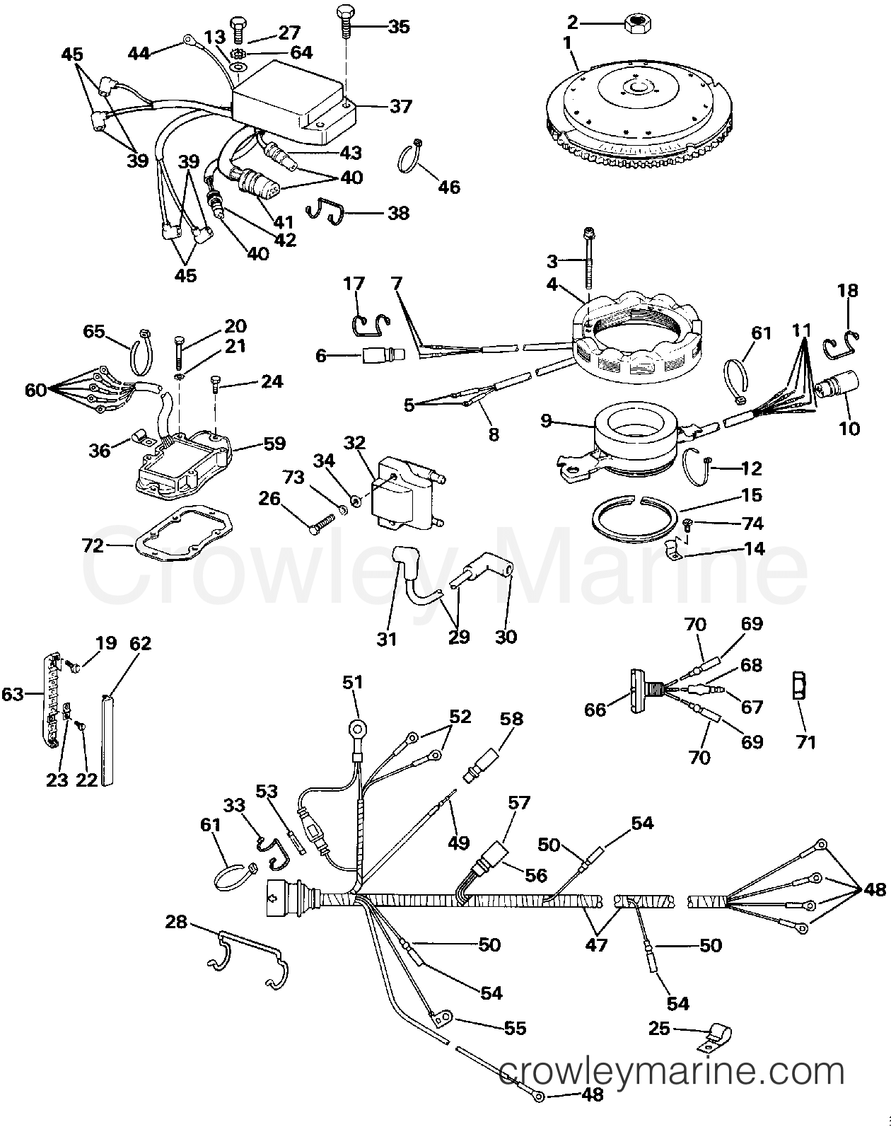 1990 Outboard 100 - J100WTLESM - IGNITION SYSTEM