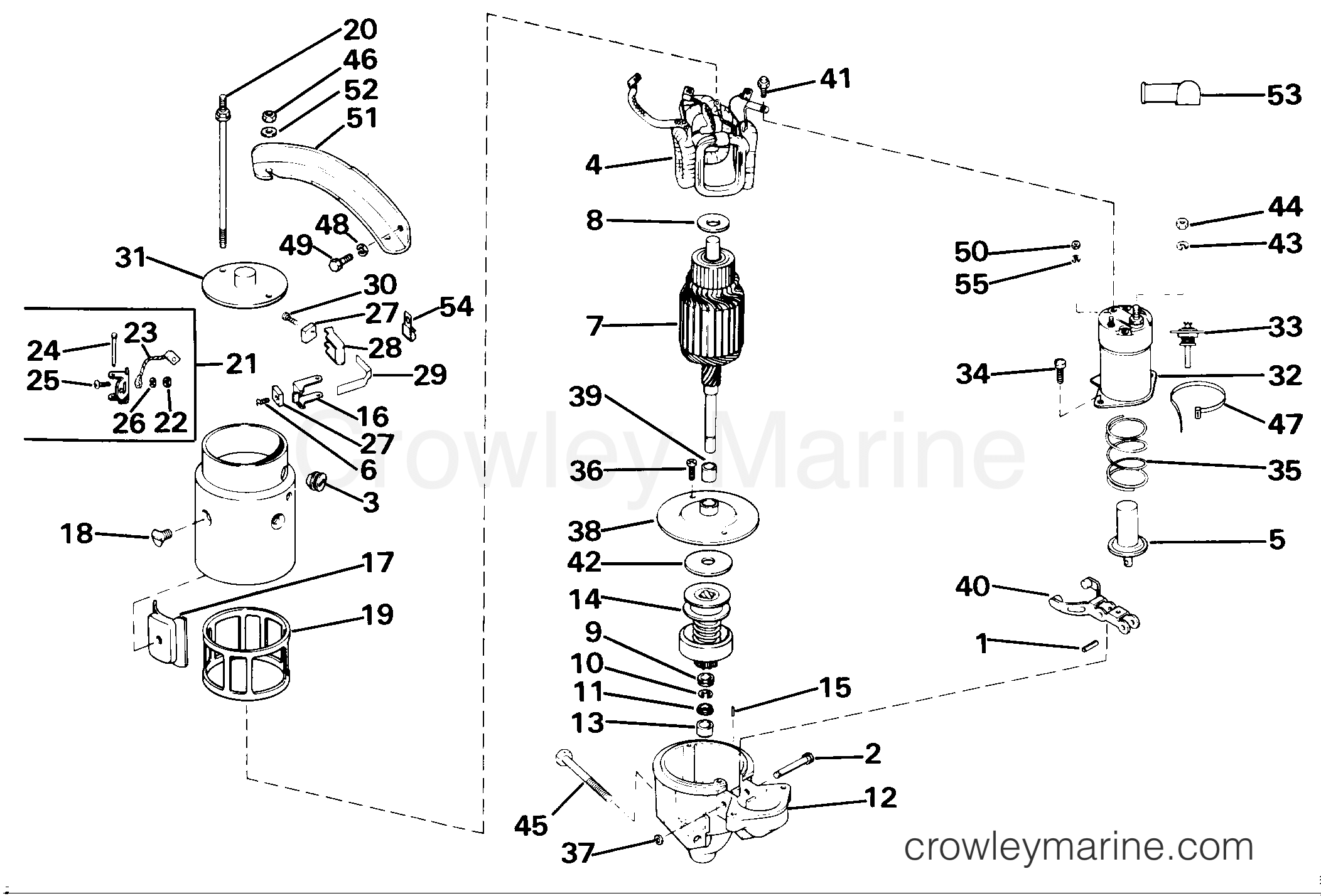 1985 Stern Drive 4.3 - 434FTMRCOM - STARTER MOTOR GROUP